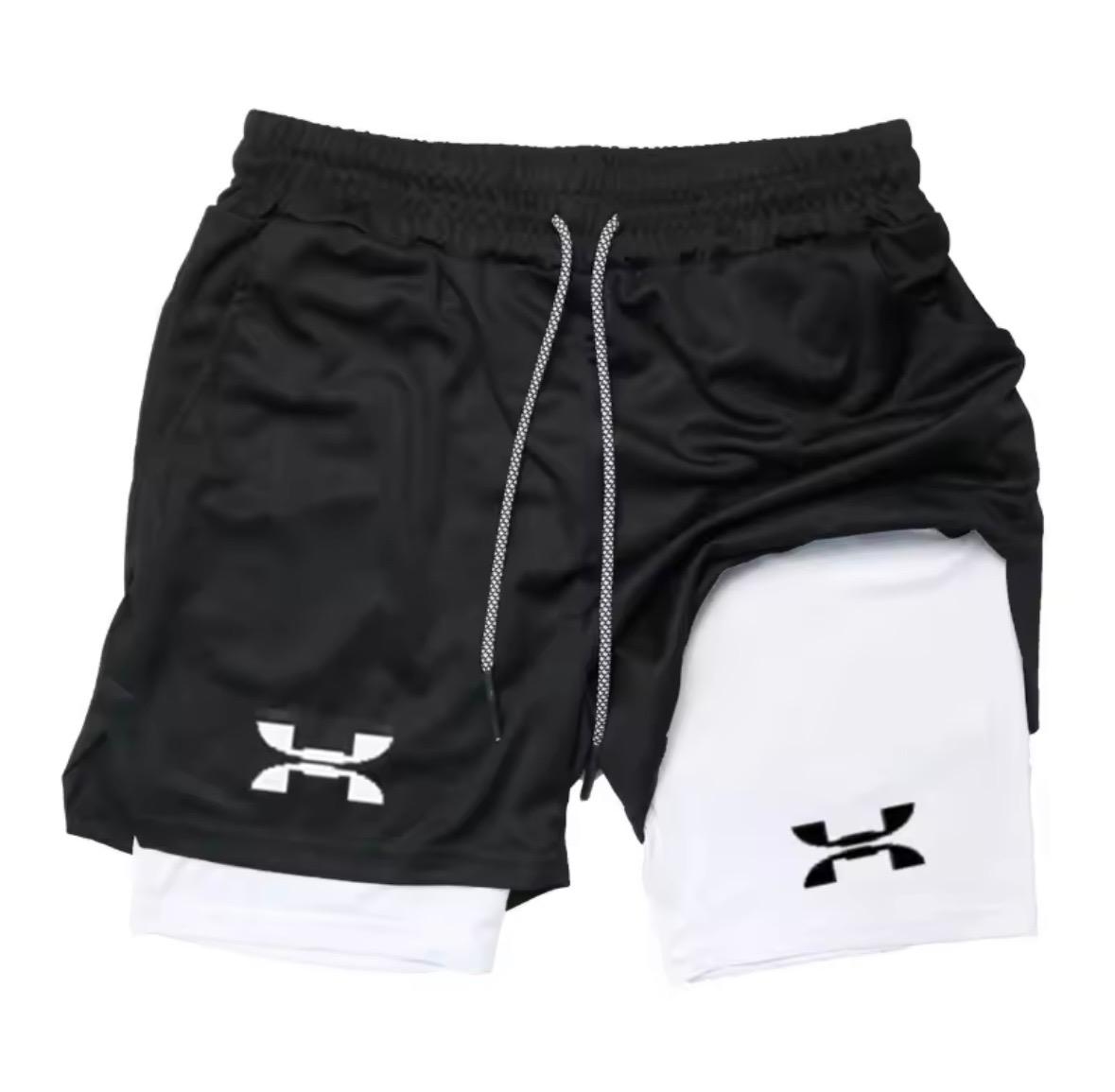 Alpha-Flex Men's 2-in-1 Quick-Dry Gym & Running Shorts