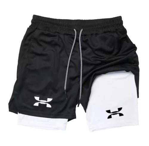 Alpha-Flex Men's 2-in-1 Quick-Dry Gym & Running Shorts