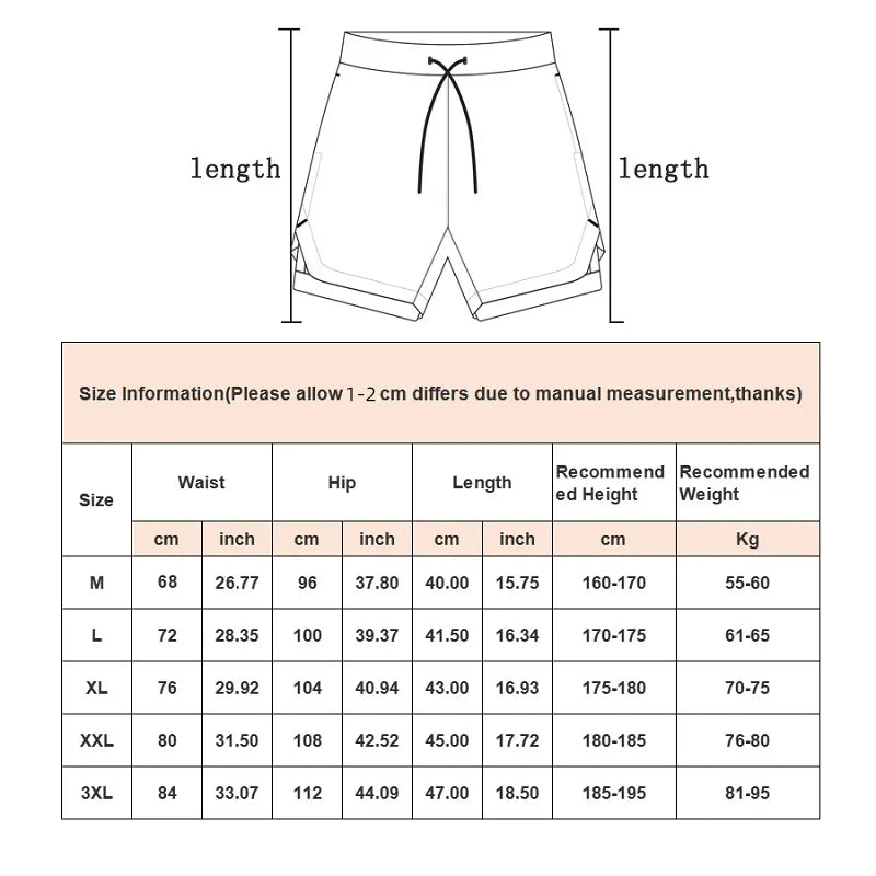 Camo Running Shorts Men Gym Sports Shorts 2 in 1 Quick Dry Workout Training Gym Fitness Jogging Short Pants Summer Men Shorts