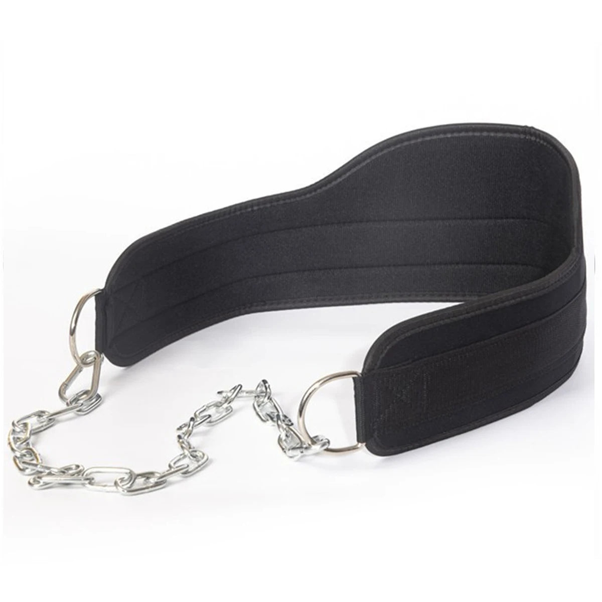 Weight Lifting Dip Belt Neoprene Back Gym Belt with Chain for Fitness Bodybuilding Pull up Strength Training Load Waist Strap